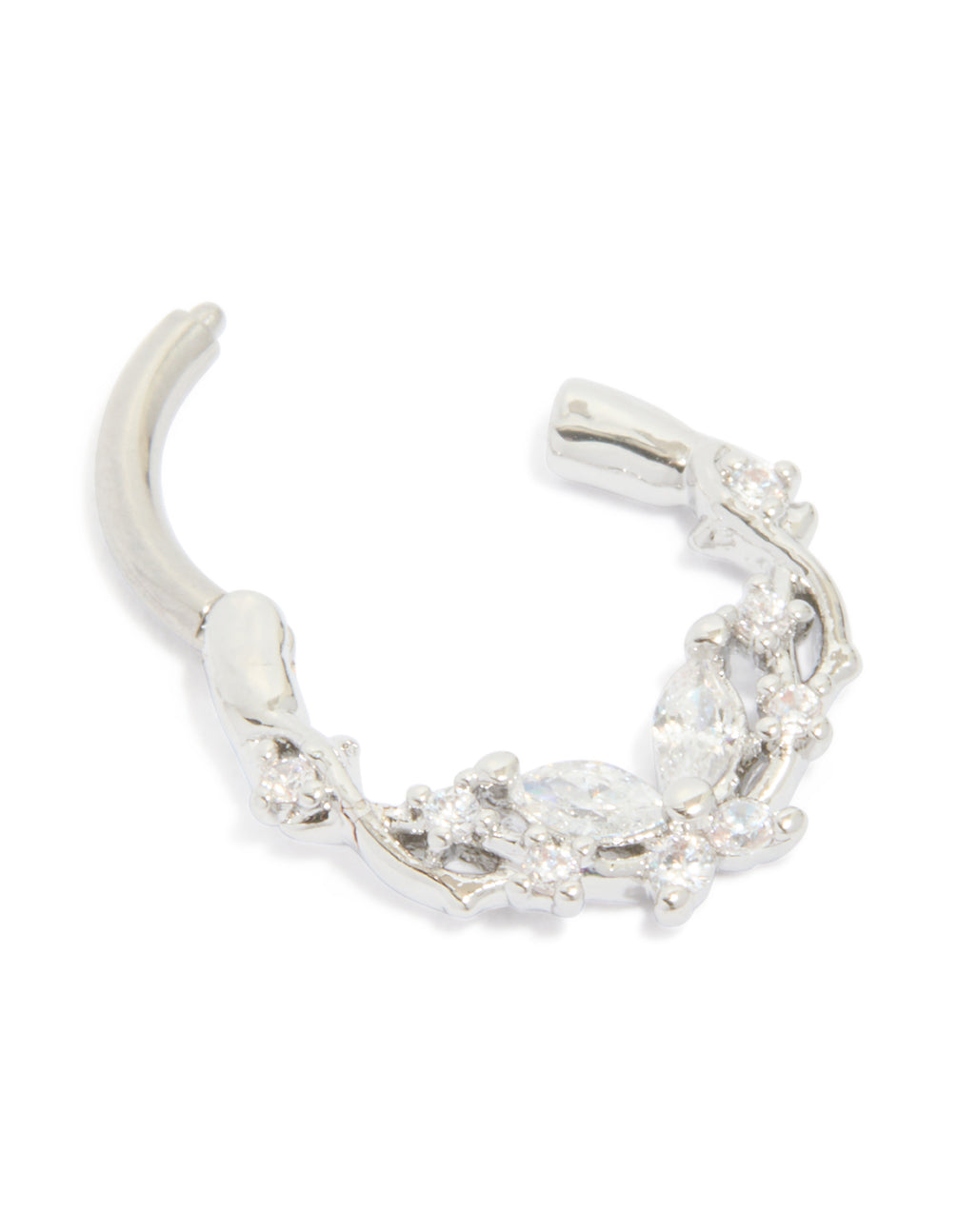 Titanium Diamante Detail Clicker Ring