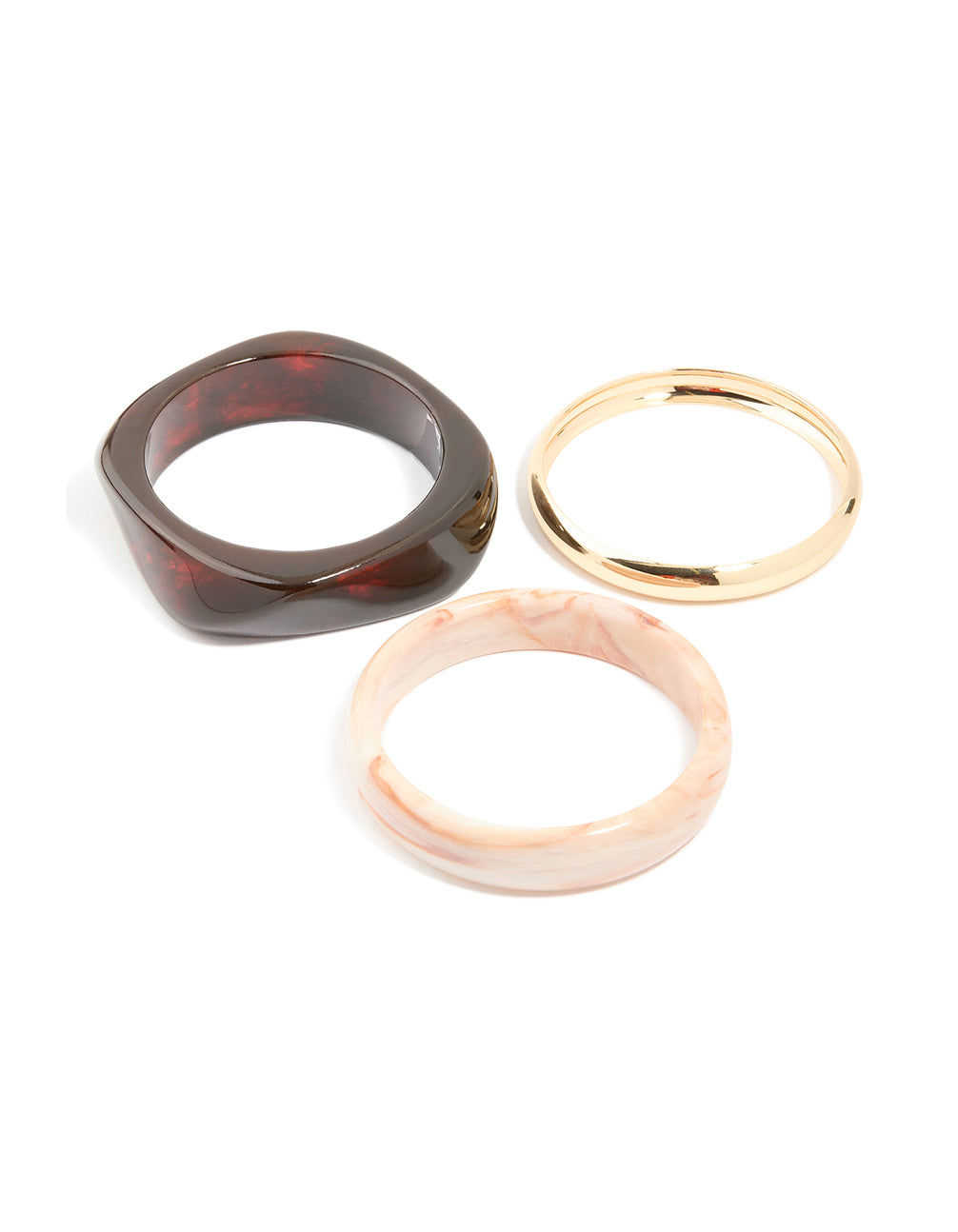 Gold & Resin Bangles 3-Pack