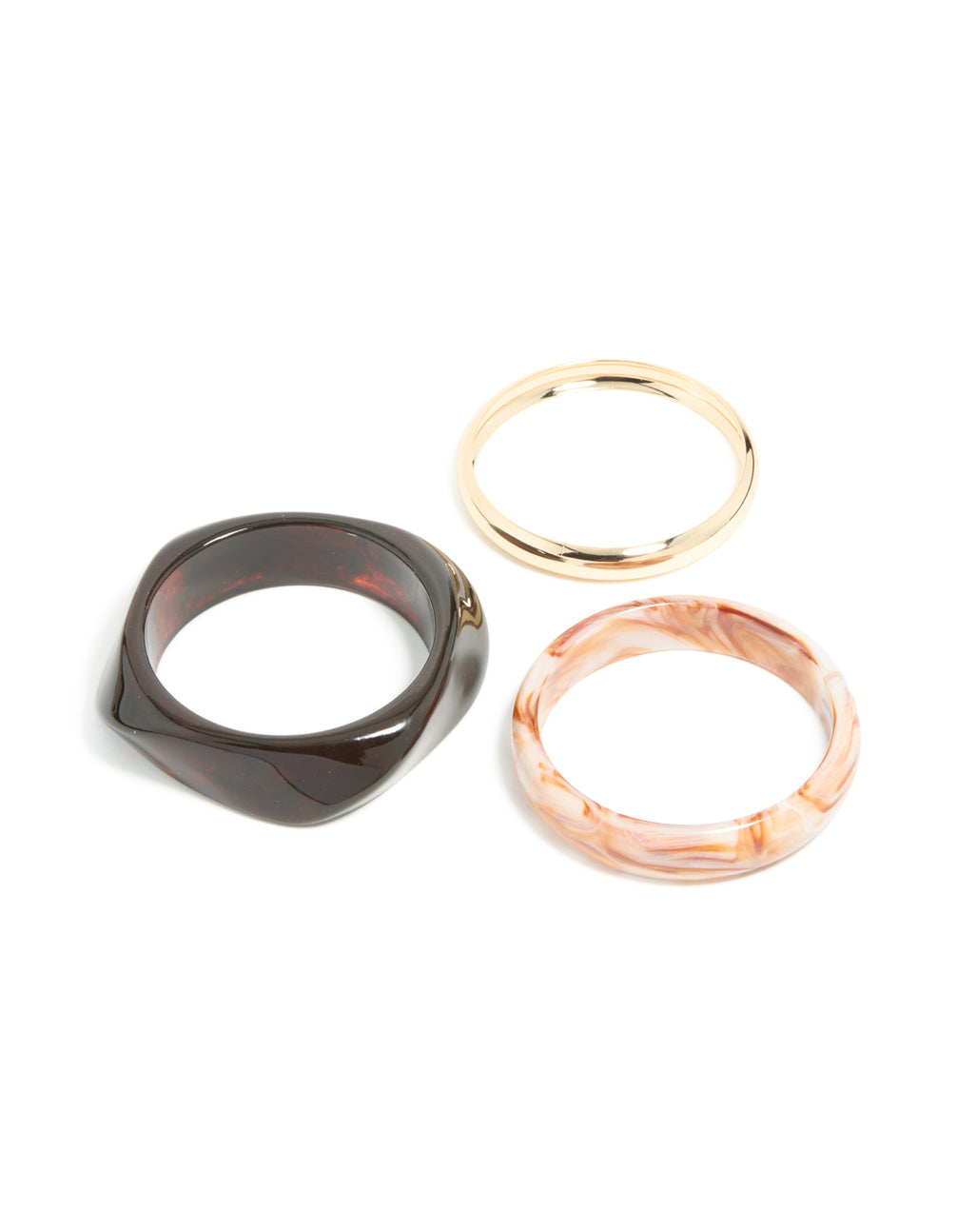 Gold & Resin Bangles 3-Pack