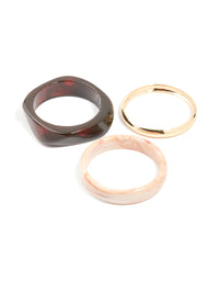 Gold & Resin Bangles 3-Pack - link has visual effect only