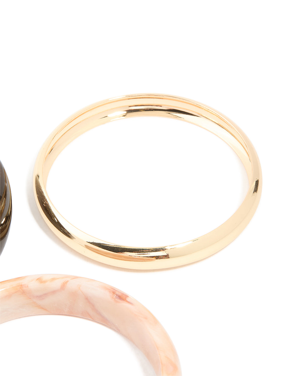 Gold & Resin Bangles 3-Pack