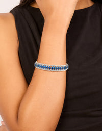 Silver Mini Blue Diamantes Wrist Cuff - link has visual effect only