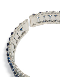 Silver Mini Blue Diamantes Wrist Cuff - link has visual effect only