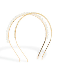 Gold Shiny & Pearl Headbands 2-Pack - link has visual effect only