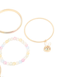 Kids Gold Easter Bunny Shaker & Daisy Bangles 5-Pack - link has visual effect only