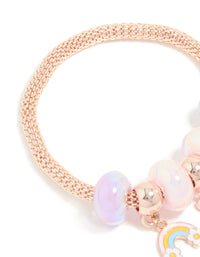 Kids Rose Gold Bunny Easter Egg Charm Bracelet & Ring Set - link has visual effect only