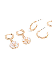 Gold Butterfly & Ladybird Earrings 4-Pack - link has visual effect only