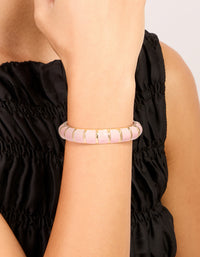 Gold Pink Enamel Stripe Bangle - link has visual effect only