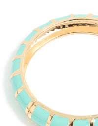 Gold Aqua Enamel Stripe Bangle - link has visual effect only