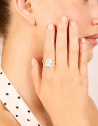 Gold Plated Vintage Cubic Zirconia Ring - link has visual effect only