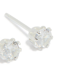 Sterling Silver Cubic Zirconia Claw Set Stud Earrings - link has visual effect only