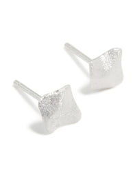 Sterling Silver Abstract Textured Square Stud Earrings - link has visual effect only