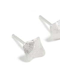 Sterling Silver Abstract Textured Square Stud Earrings - link has visual effect only