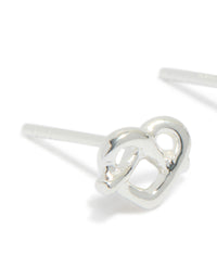 Sterling Silver Heart Knot Stud Earrings - link has visual effect only