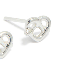 Sterling Silver Heart Knot Stud Earrings - link has visual effect only