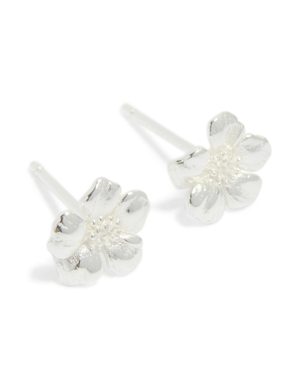 Sterling Silver Flower Stud Earrings