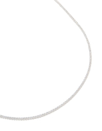 Sterling Silver Cubic Zirconia Tennis Necklace - link has visual effect only