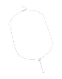 Sterling Silver Cubic Zirconia Cross Y-Necklace - link has visual effect only