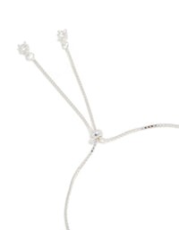 Sterling Silver Cubic Zirconia Adjustable Toggle Bracelet - link has visual effect only