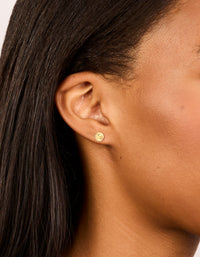 Gold Plated Sterling Silver Ball Stud Earrings - link has visual effect only