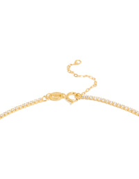 Gold Plated Sterling Silver Cubic Zirconia Tennis Necklace - link has visual effect only