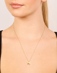 Gold Plated Sterling Silver Bubble Letter M Necklace - link has visual effect only