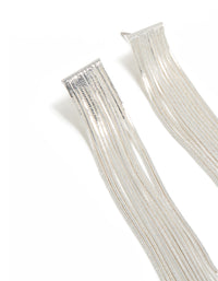 Silver Plated Box Chain Waterfall Drop Earrings - link has visual effect only