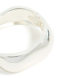 Silver Plated Chunky Hinged Molten Bangle - link has visual effect only
