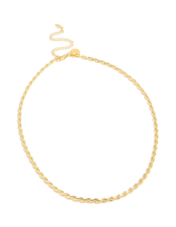 Waterproof Gold Plated Stainless Steel Teardrop Chain Link Necklace