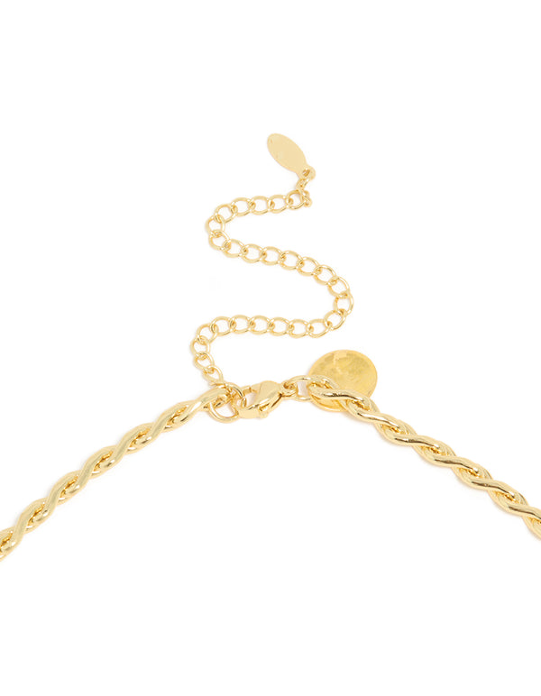 Waterproof Gold Plated Stainless Steel Teardrop Chain Link Necklace