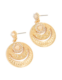 Gold Plated Boho Circle Drop Earrings - link has visual effect only