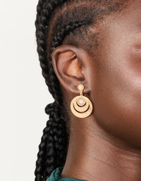 Gold Plated Boho Circle Drop Earrings - link has visual effect only