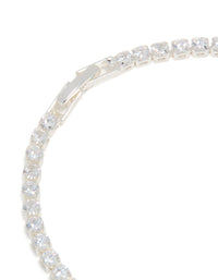 Silver Plated Cubic Zirconia Mixed Charm Tennis Bracelet - link has visual effect only