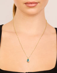 Gold Plated Brass Tanzanite Cubic Zirconia December Birthstone Necklace - link has visual effect only