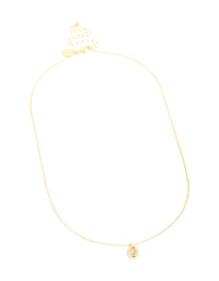 Gold Plated Brass Cubic Zirconia April Birthstone Necklace - link has visual effect only