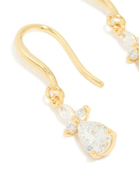 Gold Plated Cubic Zirconia Flower Hook Earrings - link has visual effect only