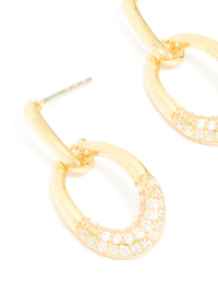 Gold Plated Cubic Zirconia Large Circle Drop Earrings - link has visual effect only