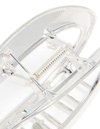 Silver Metal Oval Hair Claw Clip - link has visual effect only