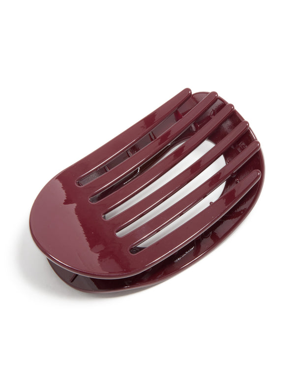 Burgundy Oval Hair Claw Clip