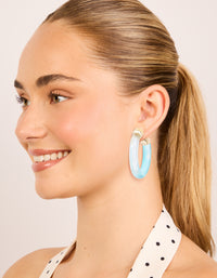 Translucent & Light Blue Ombre Large Open Hoop Earrings - link has visual effect only