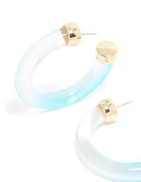 Translucent & Light Blue Ombre Large Open Hoop Earrings - link has visual effect only