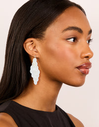 White Genuine Shell Waterfall Drop Earrings - link has visual effect only