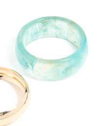 Light Blue Resin & Gold Bangles 2-Pack - link has visual effect only