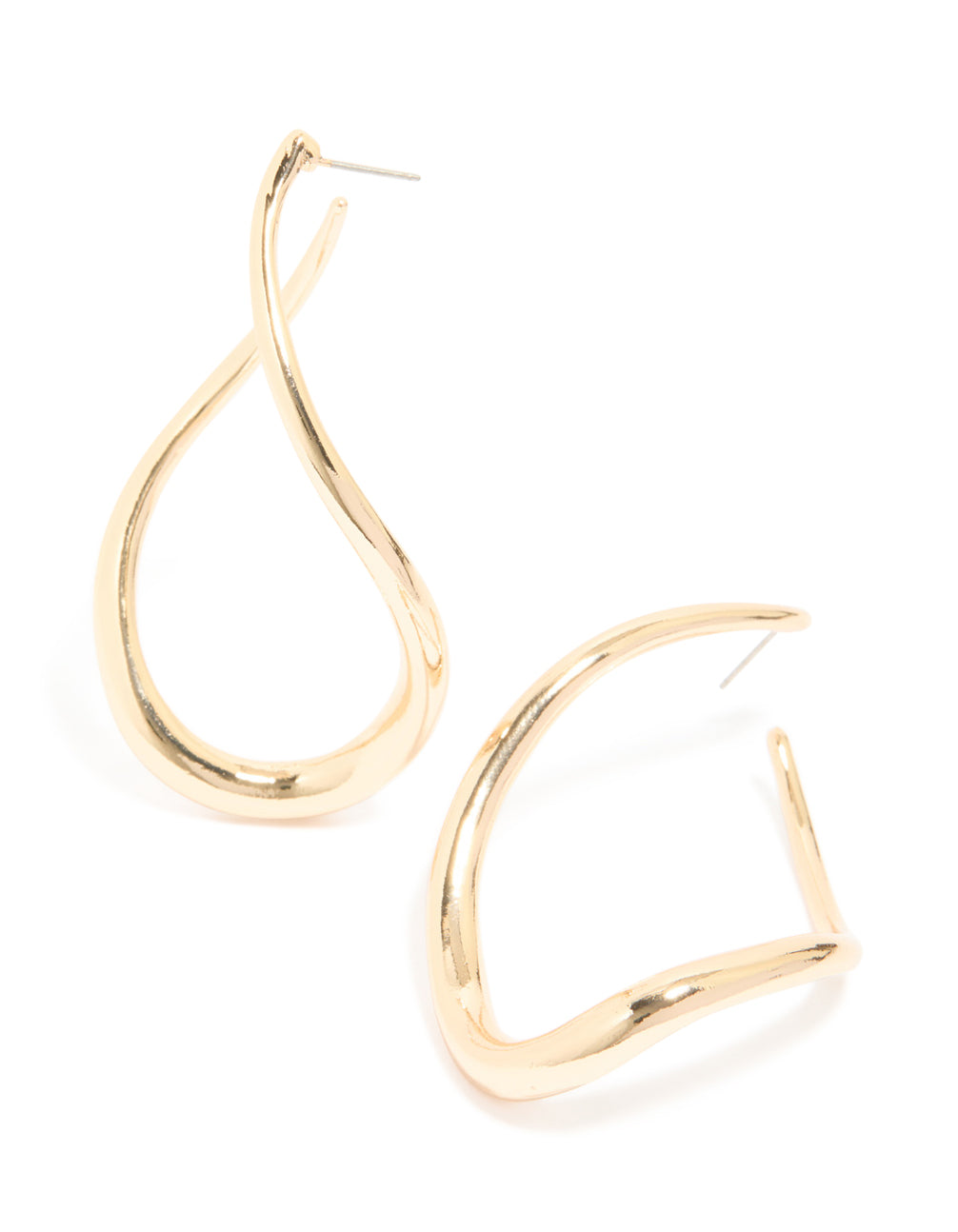 Gold Twisted Large Hoop Earrings