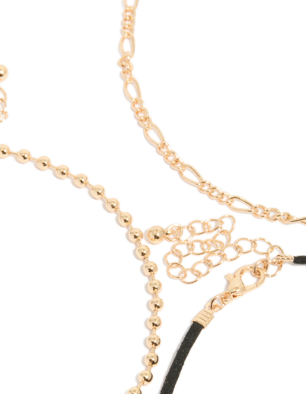 Gold Cord & Pendant Choker Necklaces 3-Pack