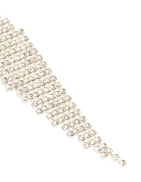Silver Diamante Diamond Shaped Drop Earrings - link has visual effect only