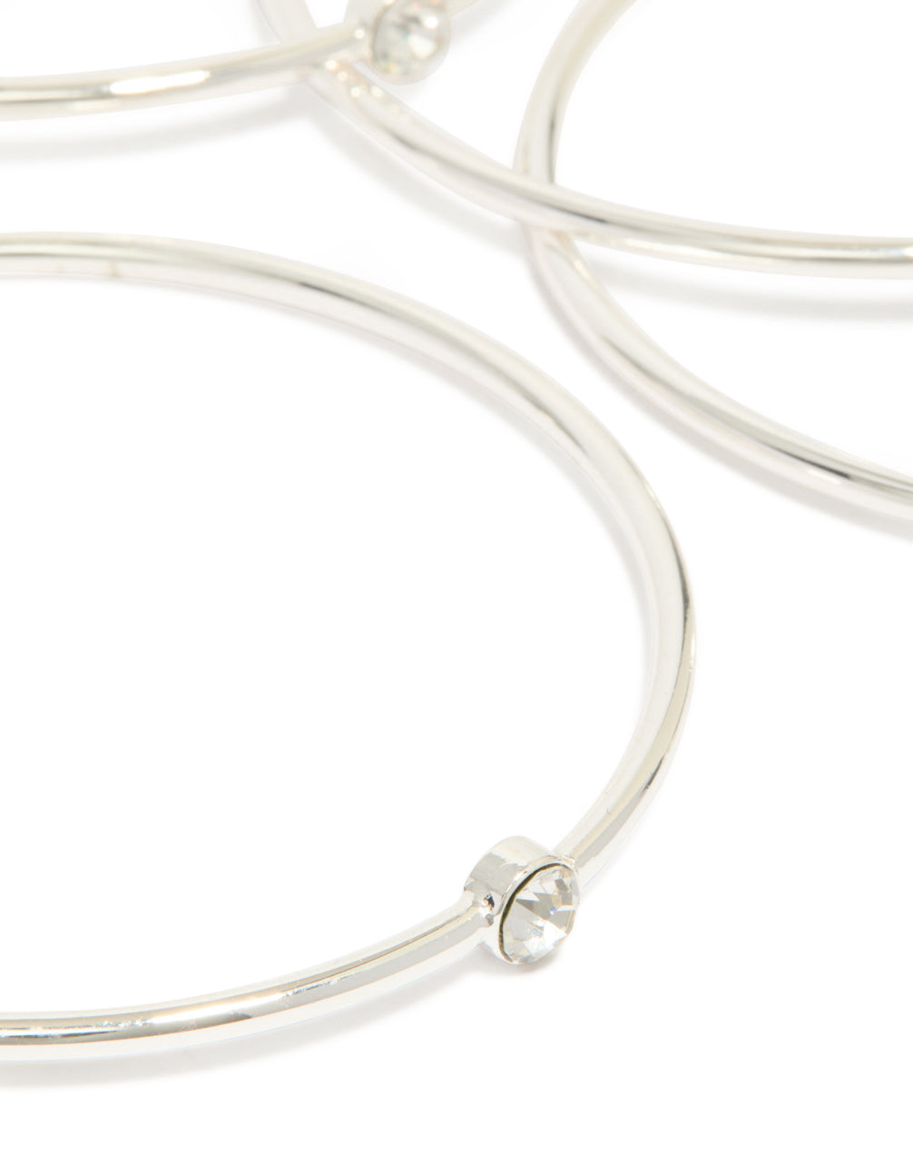 Silver Diamante Centre Bangles 5-Pack