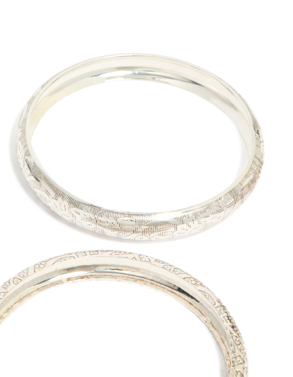 Silver Textured Bangles 3-Pack