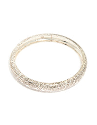 Silver Textured Bangles 3-Pack - link has visual effect only