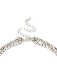 Silver Diamante Tennis & Toggle Layered Necklace - link has visual effect only